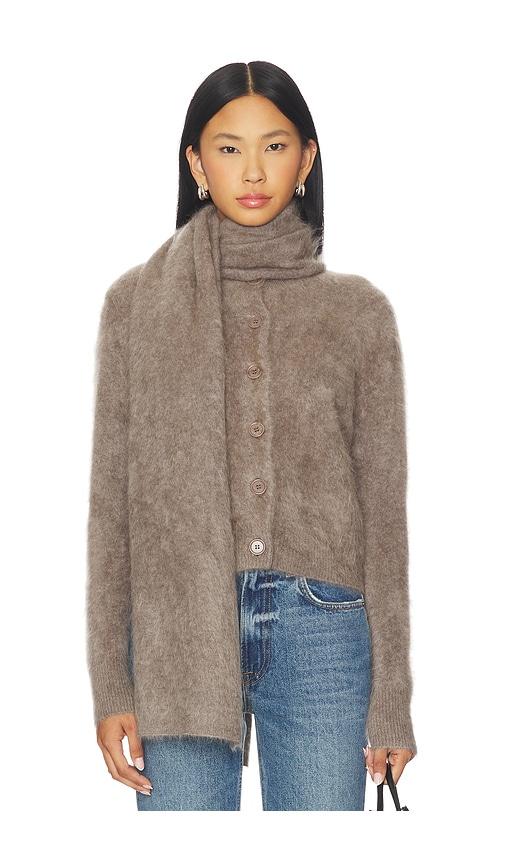 lisa yang brushed scarf in beige.