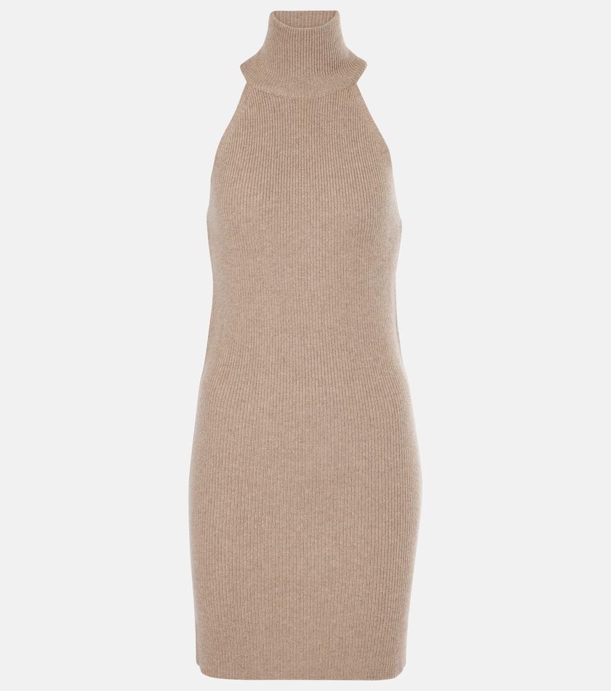 lisa yang carmen ribbed-knit cashmere minidress
