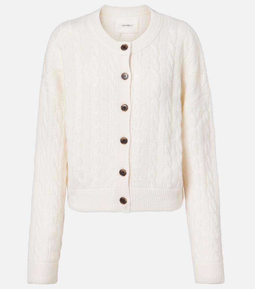 lisa yang cassie cable-knit cashmere cardigan