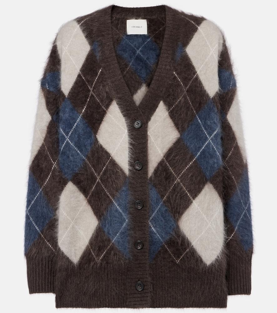 lisa yang elaria argyle cashmere cardigan