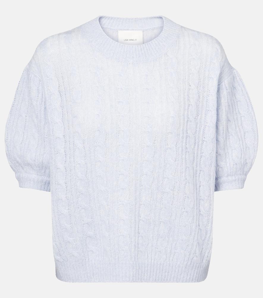 lisa yang kenzie cable-knit cashmere and silk sweater