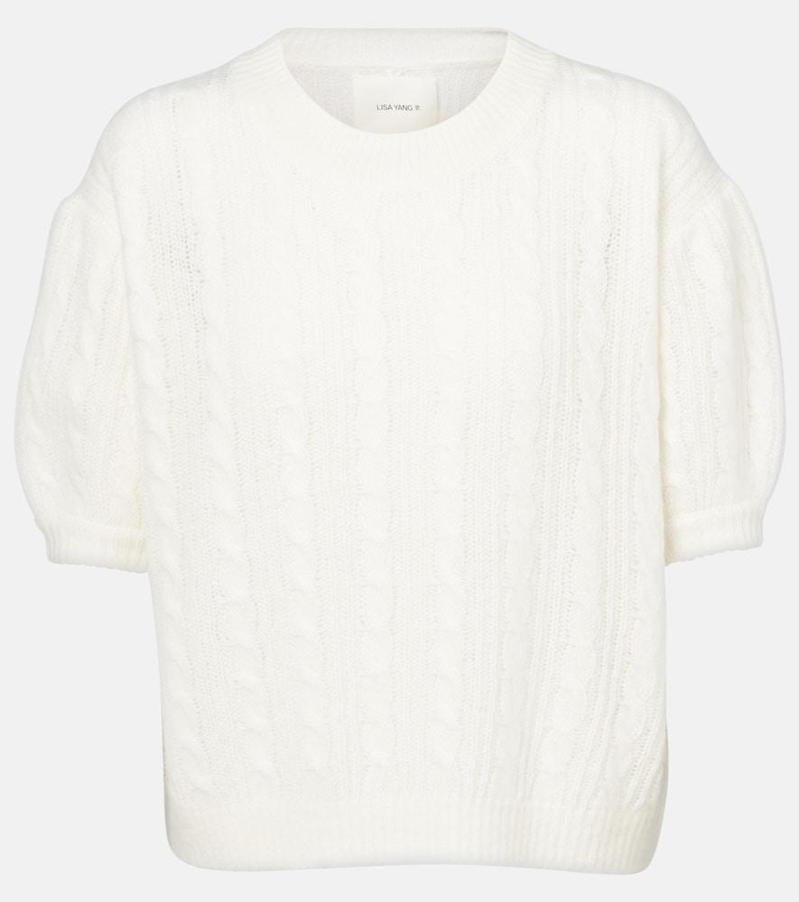 lisa yang kenzie cable-knit cashmere and silk sweater
