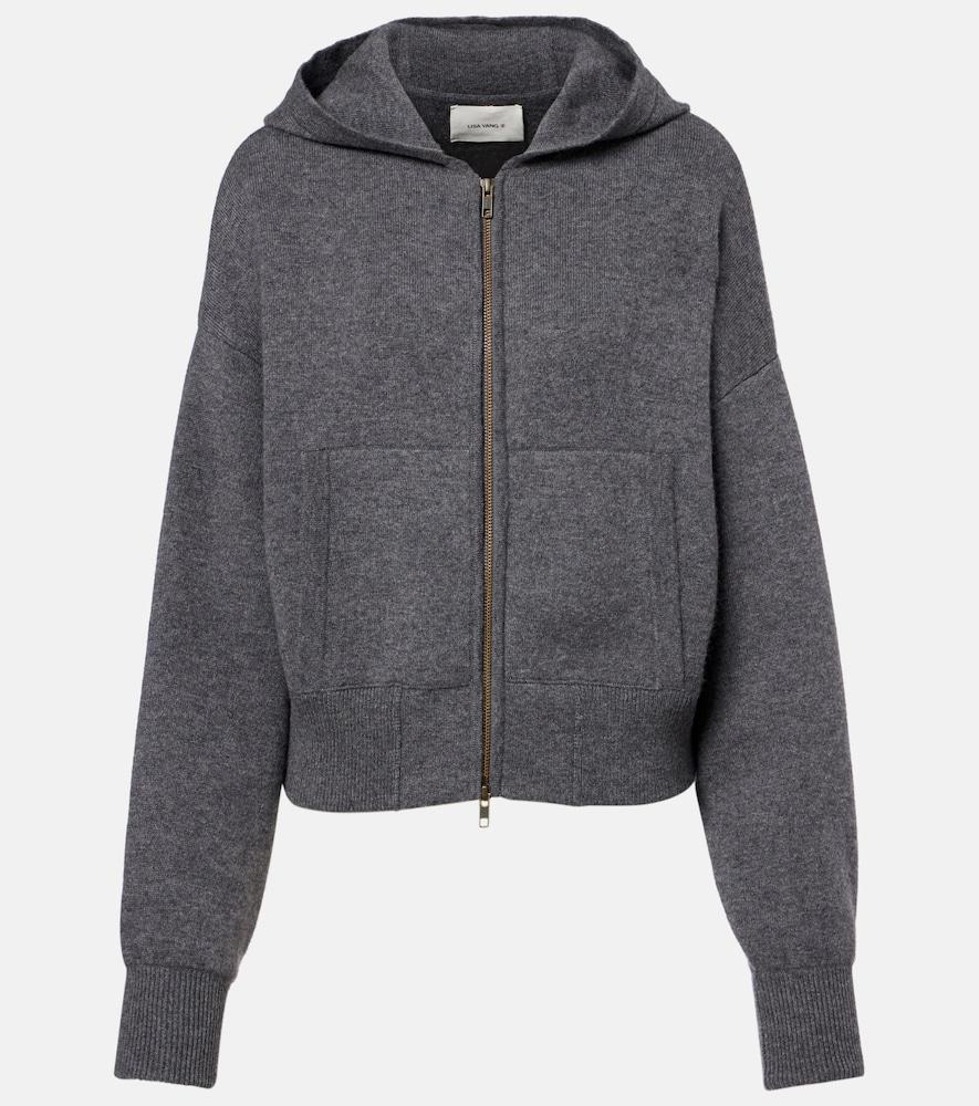 lisa yang lilia hooded cashmere zip-up sweater