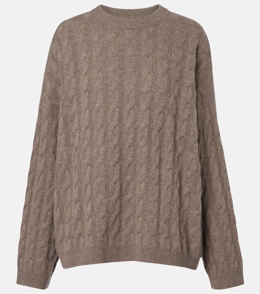 lisa yang seymour cable-knit cashmere sweater