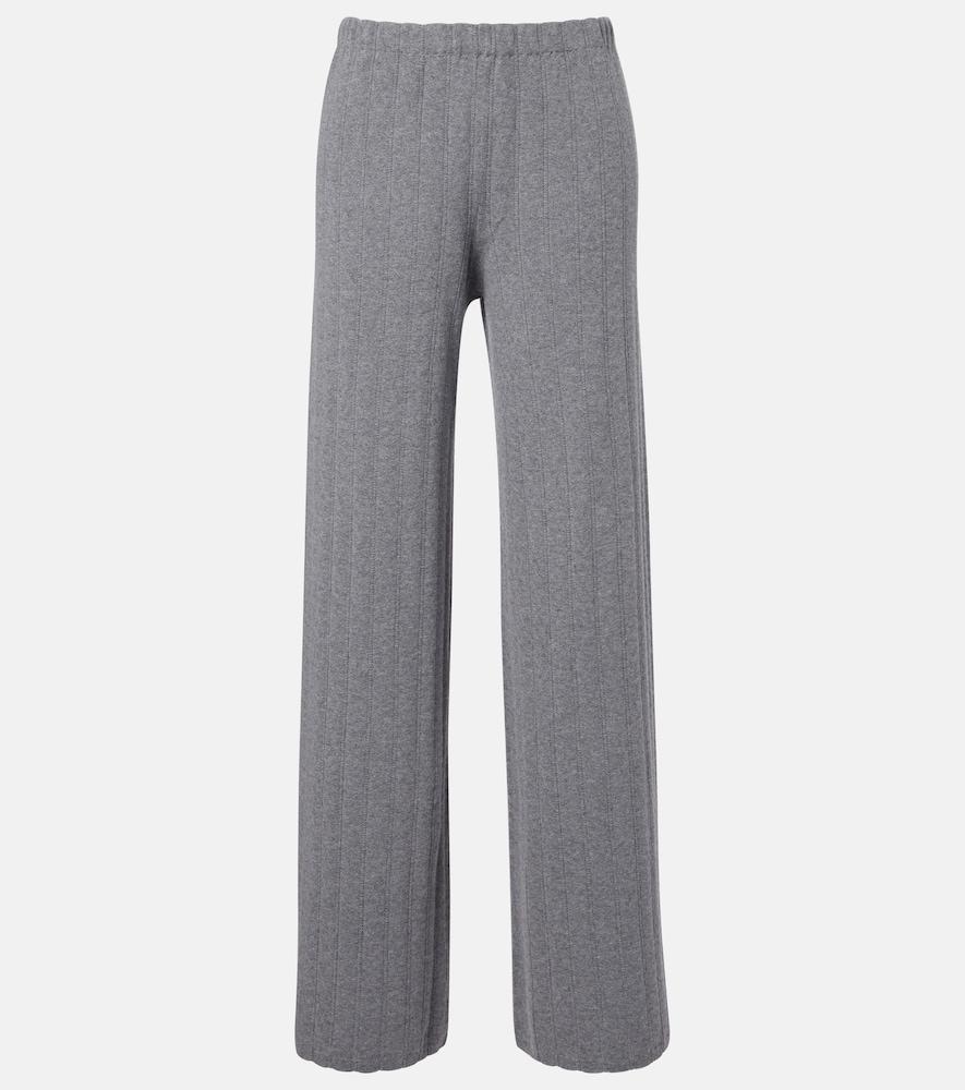 lisa yang shannen cotton and cashmere wide-leg pants