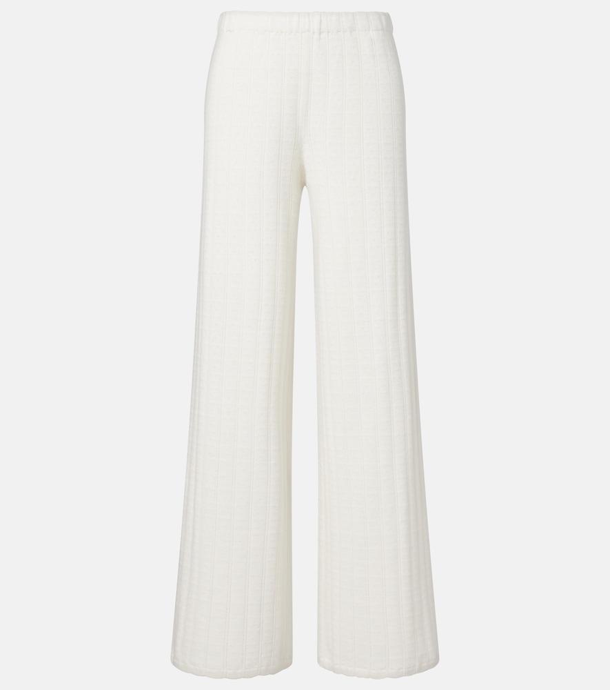 lisa yang shannen cotton and cashmere wide-leg pants