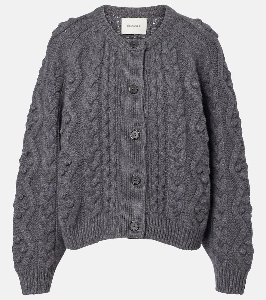 lisa yang winroe cable-knit cashmere cardigan