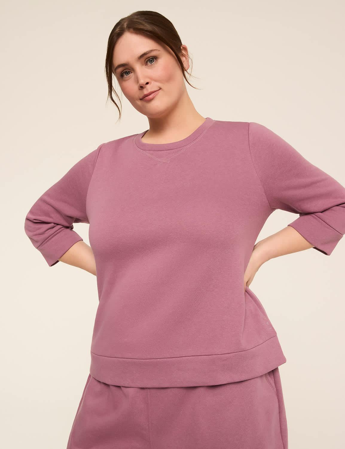 livi 3/4-sleeve crew-neck sweatshirt