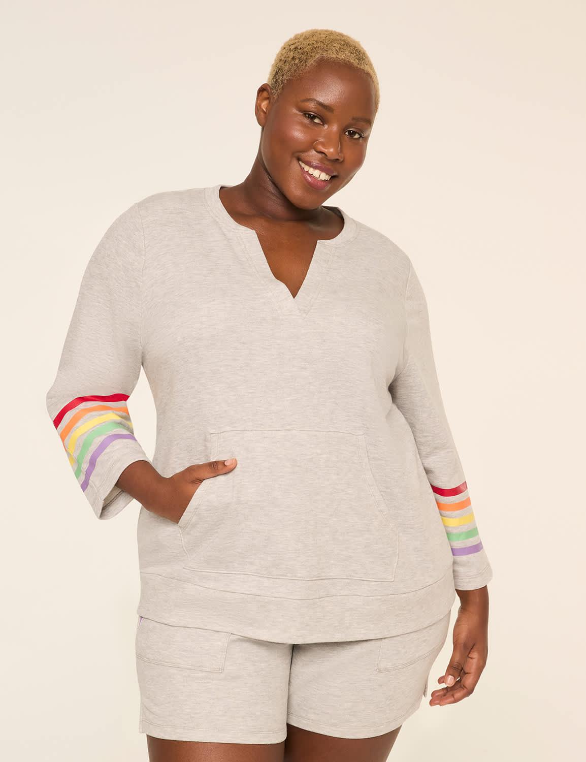 livi french terry 3/4-sleeve pride pullover