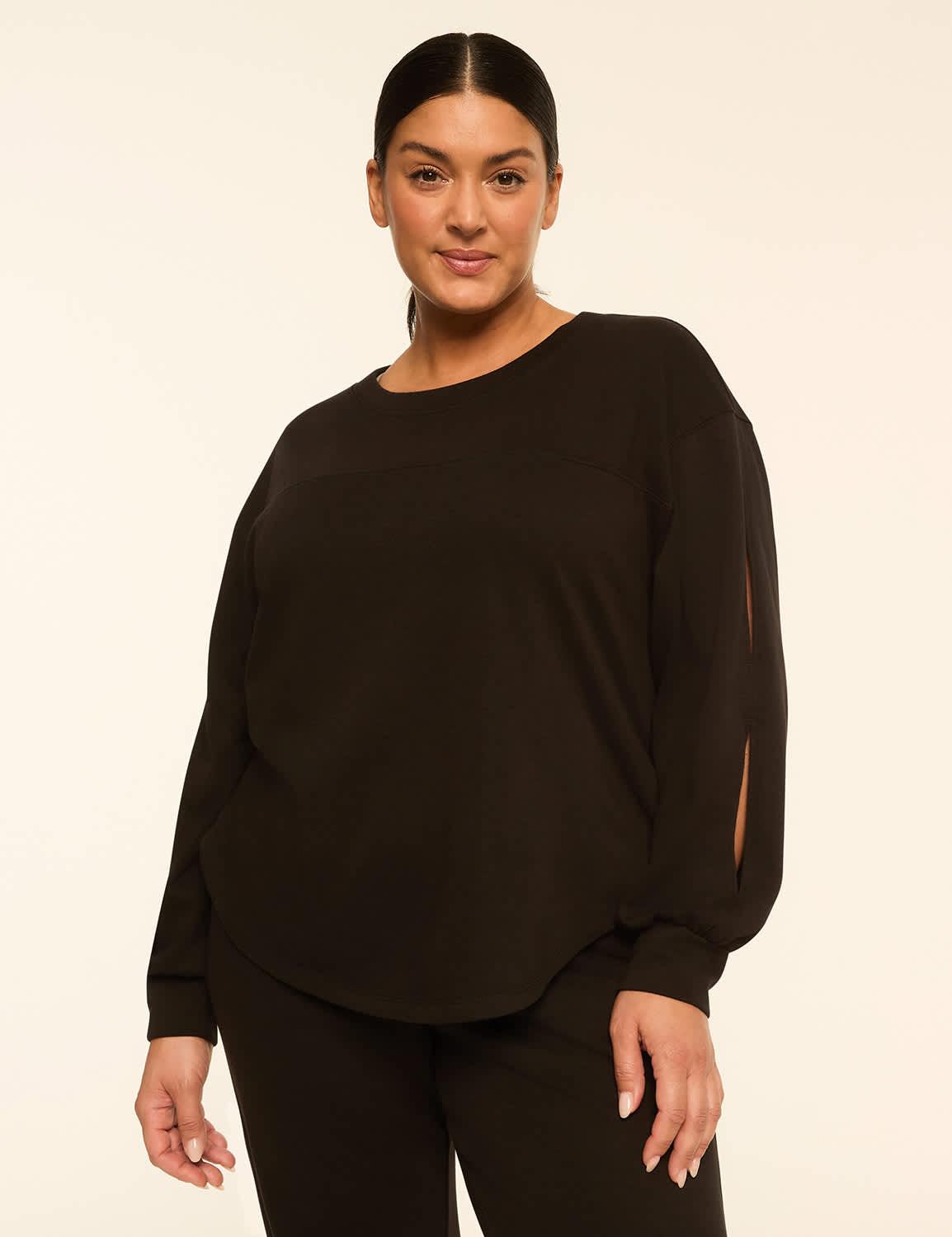 livi french terry keyhole-sleeve sweatshirt