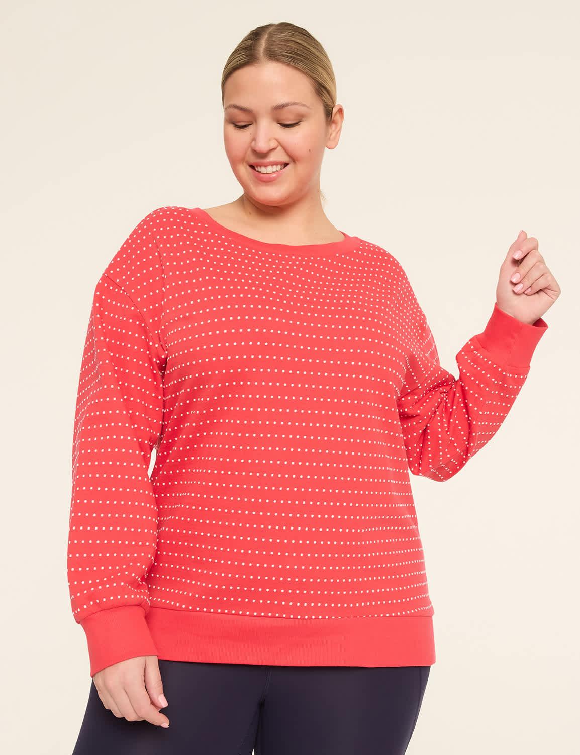 livi french terry long-sleeve boatneck top