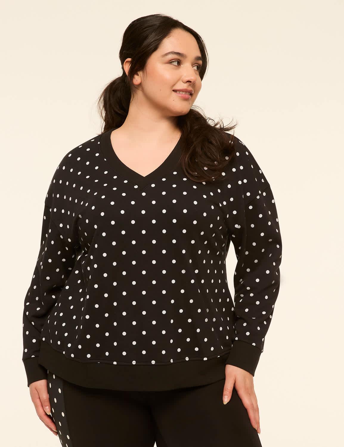 livi french terry v-neck sweatshirt