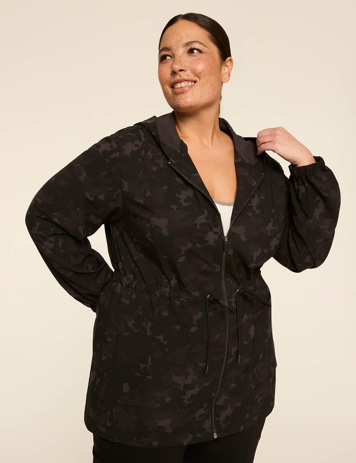 livi full-zip cinched-waist jacket