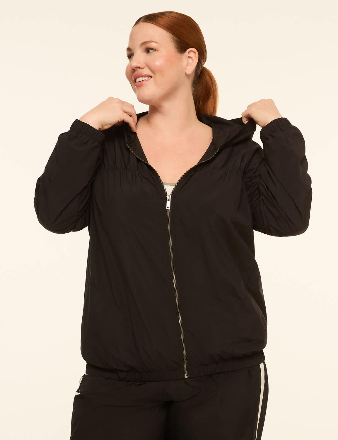 livi full-zip woven hooded jacket