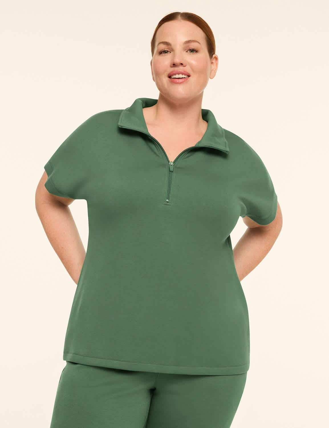livi journey short-sleeve half-zip sweatshirt