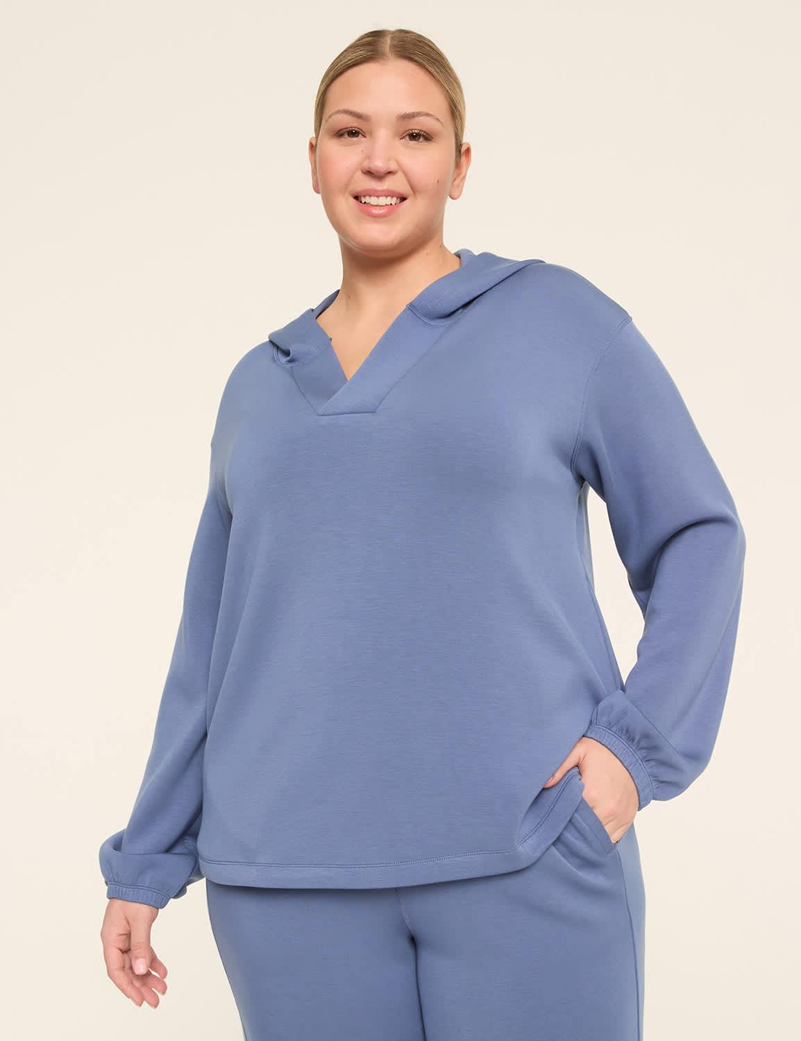 livi long sleeve v-neck journey hoodie