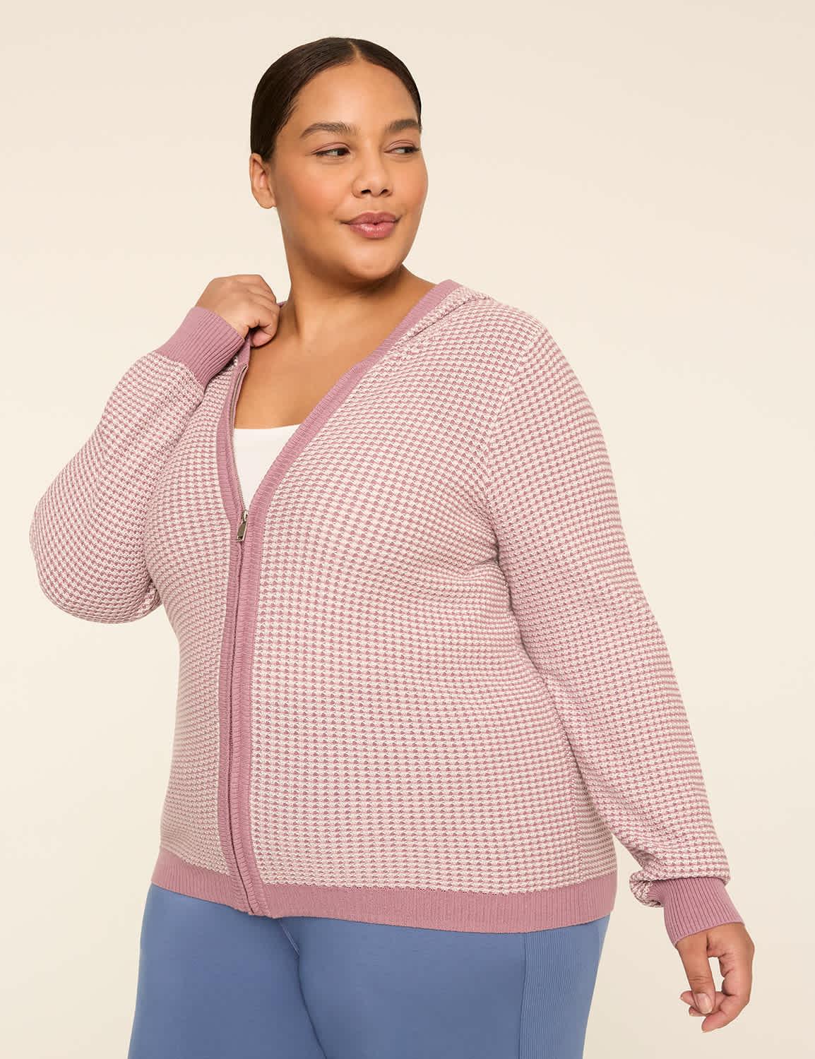 livi long-sleeve zip up sweater hoodie