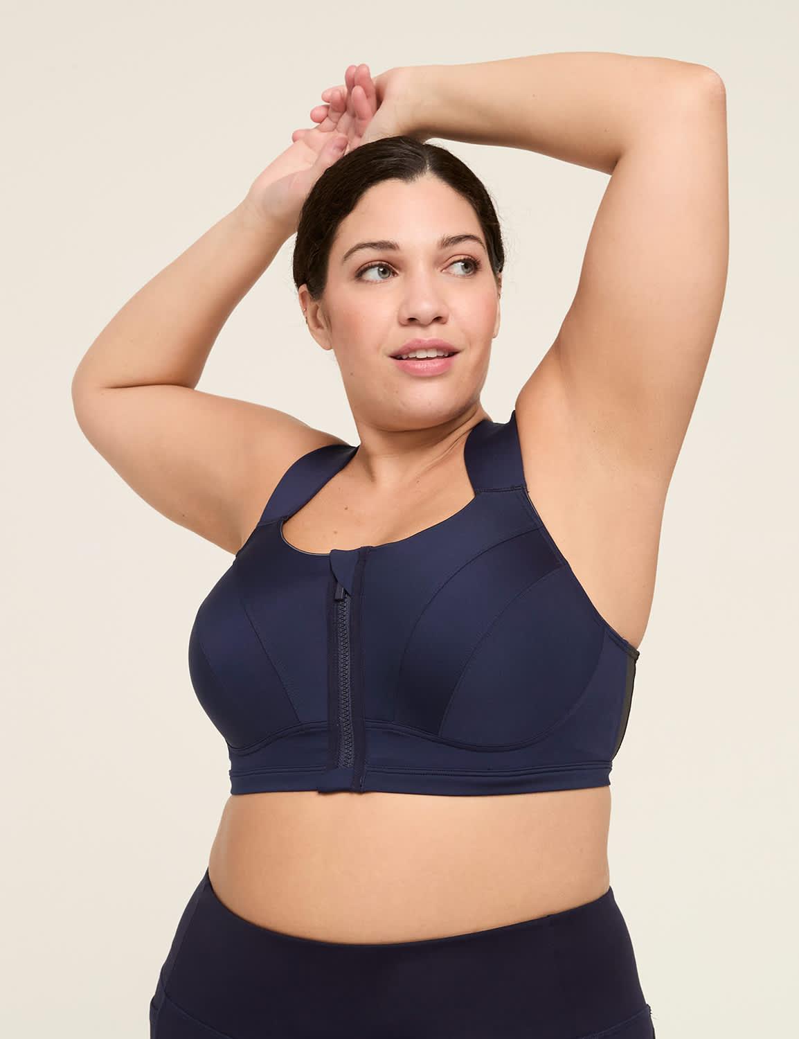 livi max support comfort zip-front sports bra