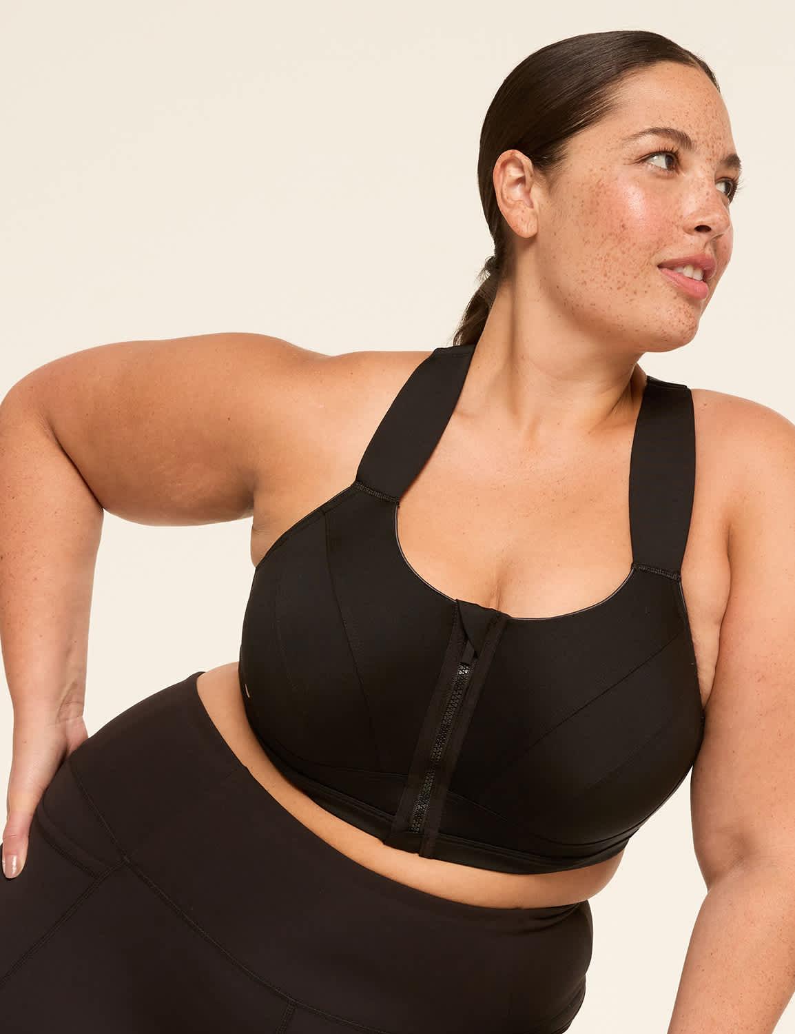livi max support comfort zip-front sports bra