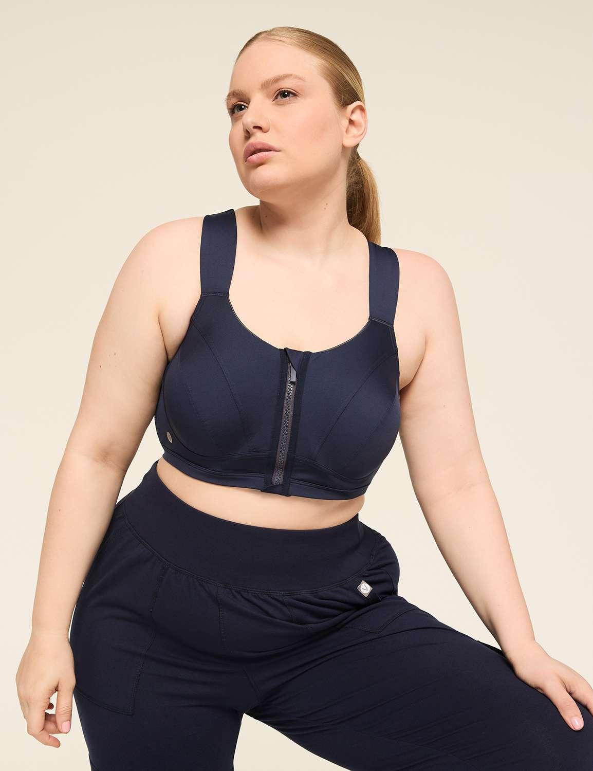 livi max support comfort zip-front sports bra