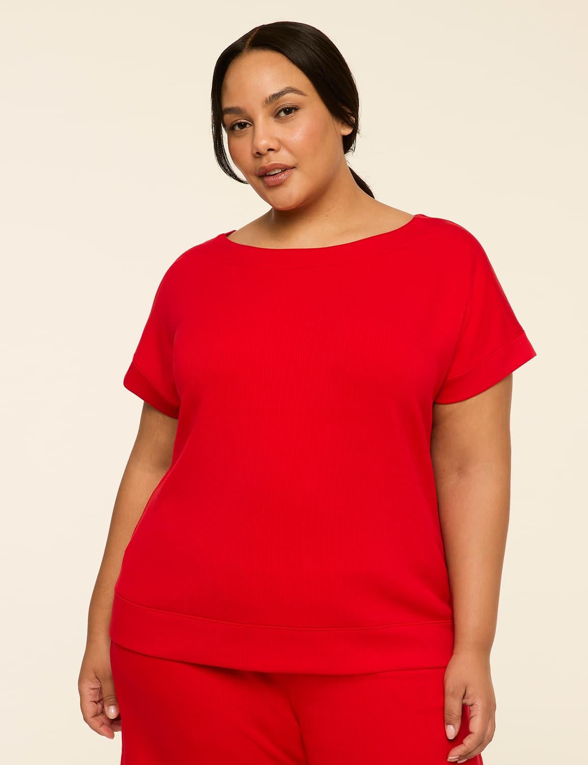 livi ribbed journey boatneck top