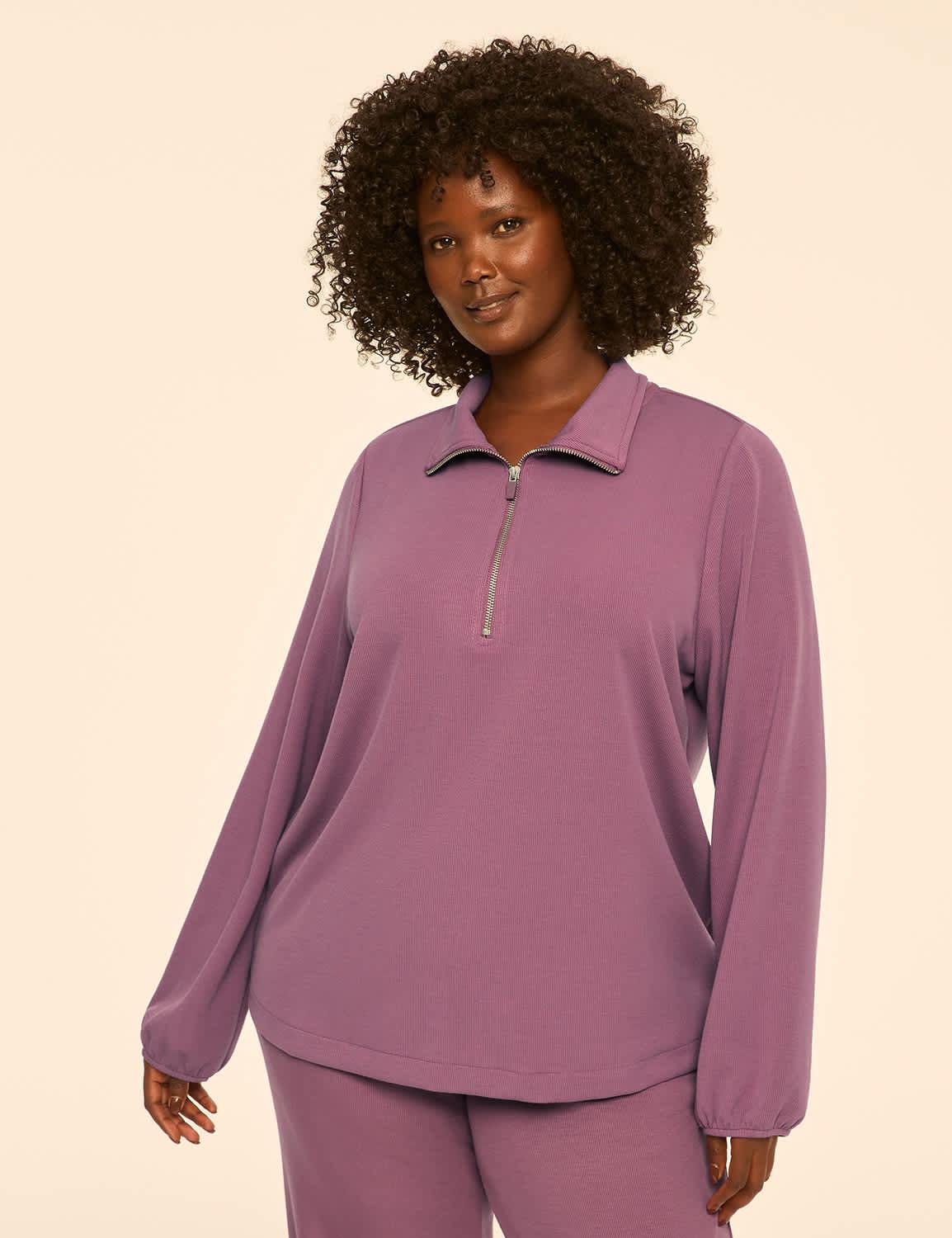 livi ribbed journey half-zip sweatshirt
