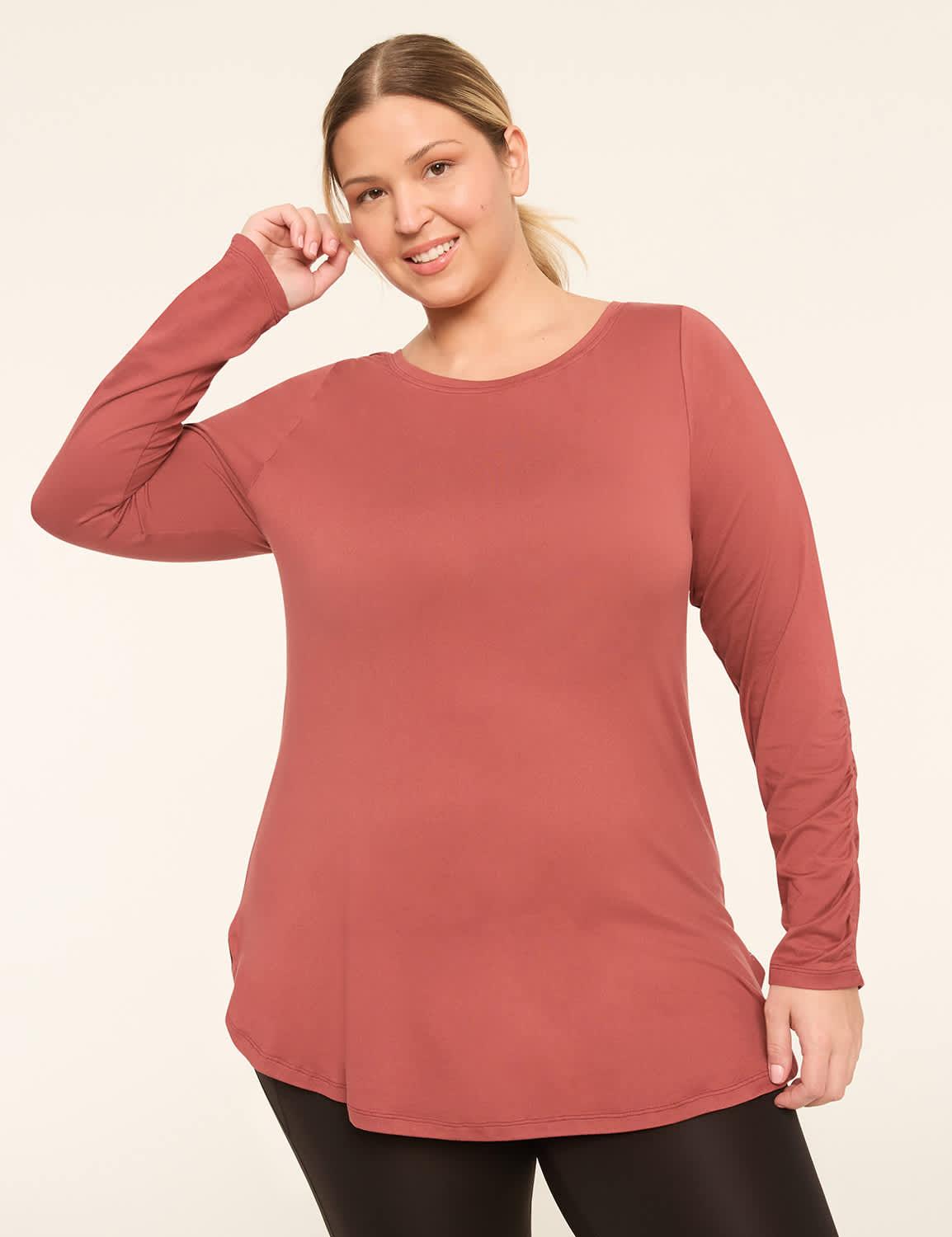 livi soft boatneck ruched-sleeve tunic