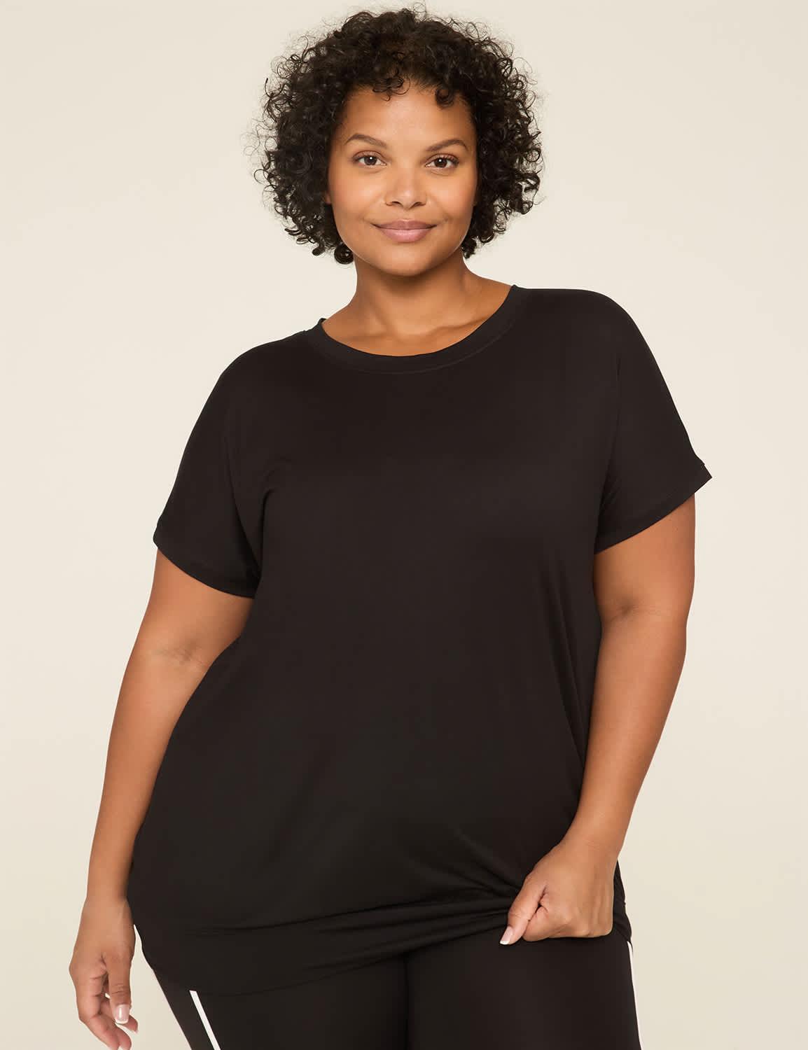 livi soft crew-neck banded-bottom tee