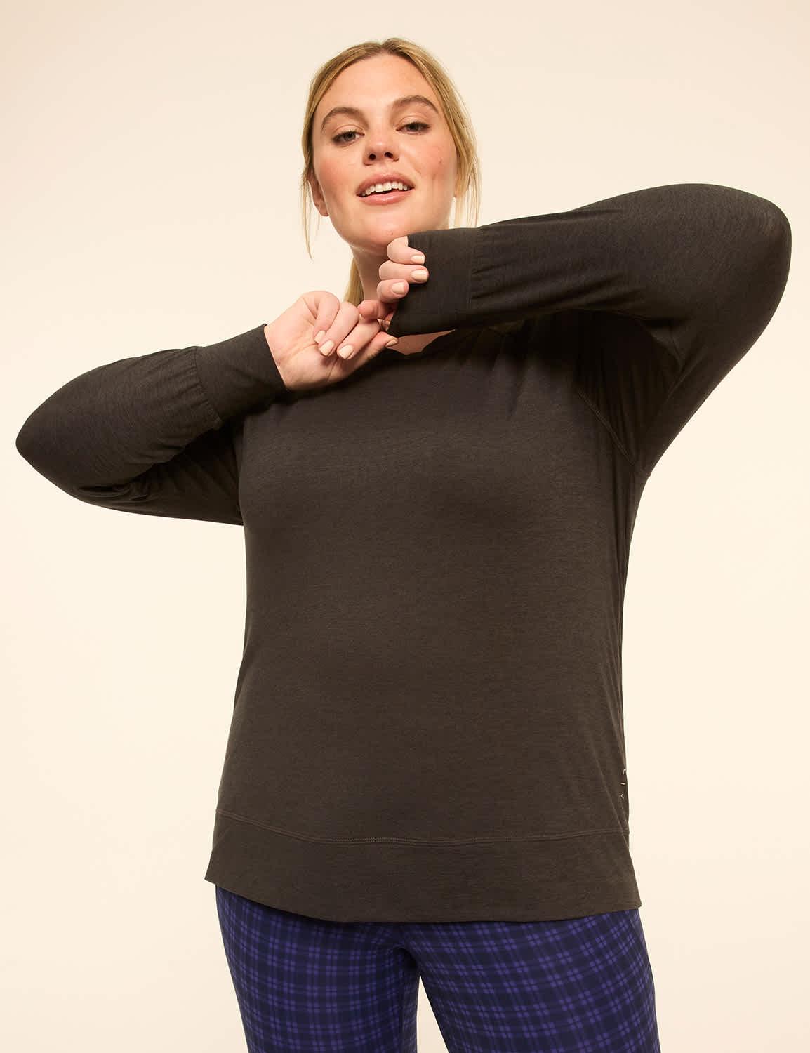 livi soft marled crew-neck sweatshirt