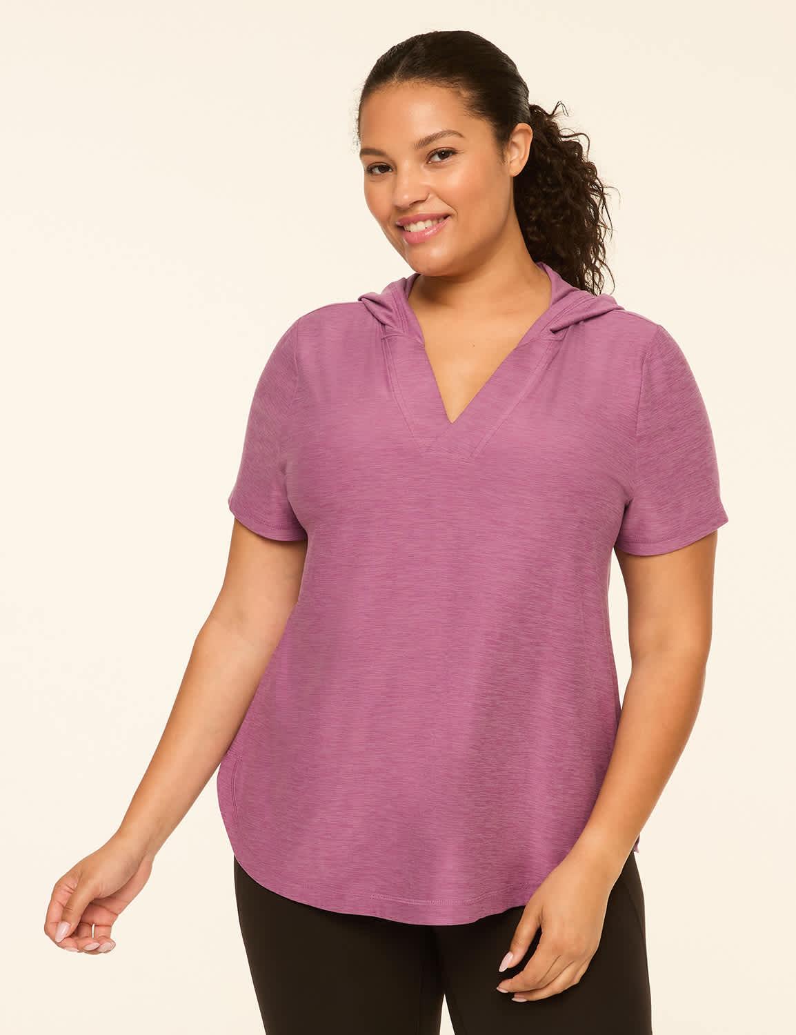 livi soft marled short-sleeve hoodie