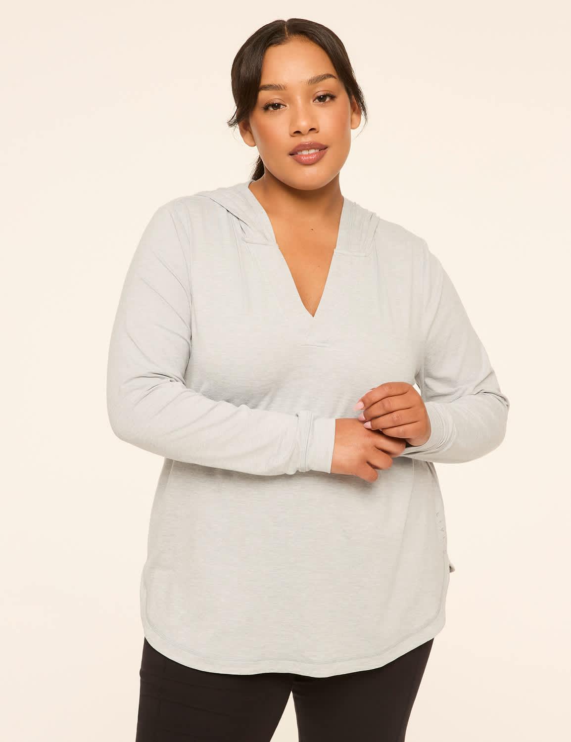 livi soft marled v-neck hoodie