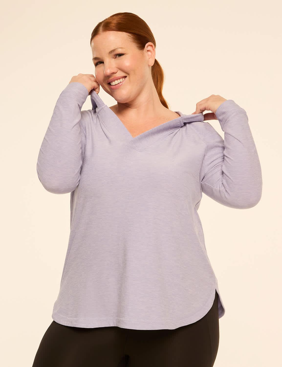 livi soft marled v-neck hoodie