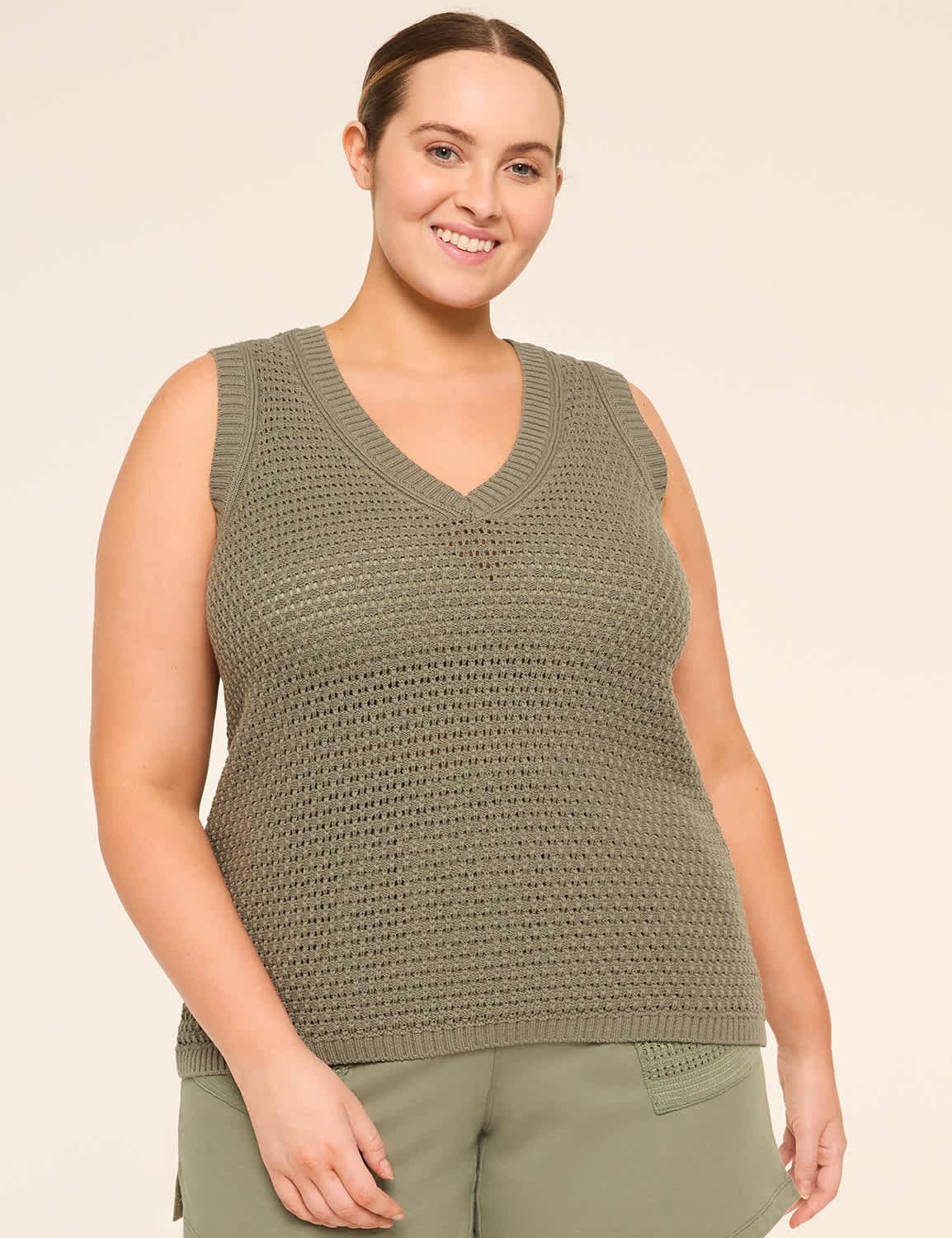 livi textured sweater tank