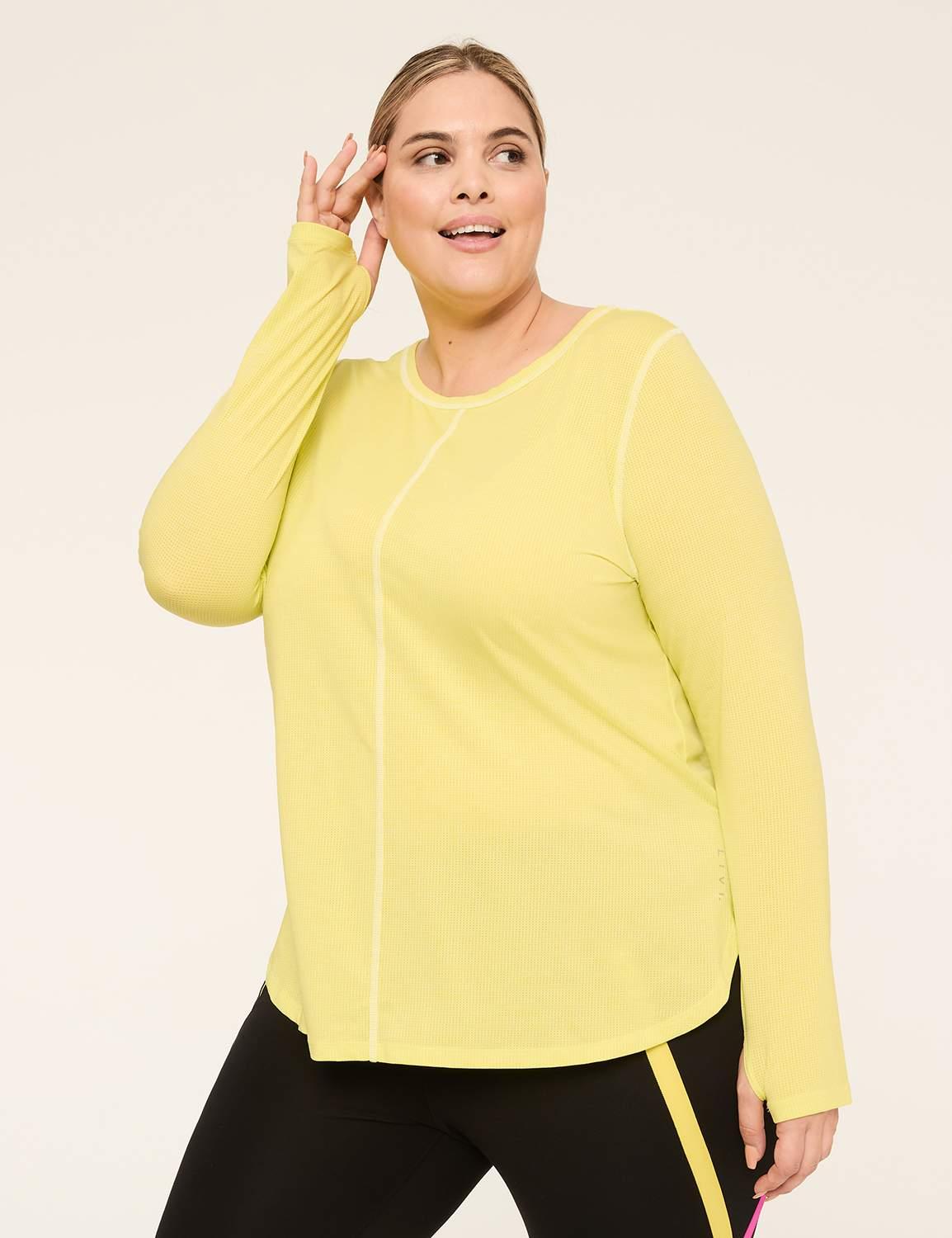 livi wicking perforated high-low hem top