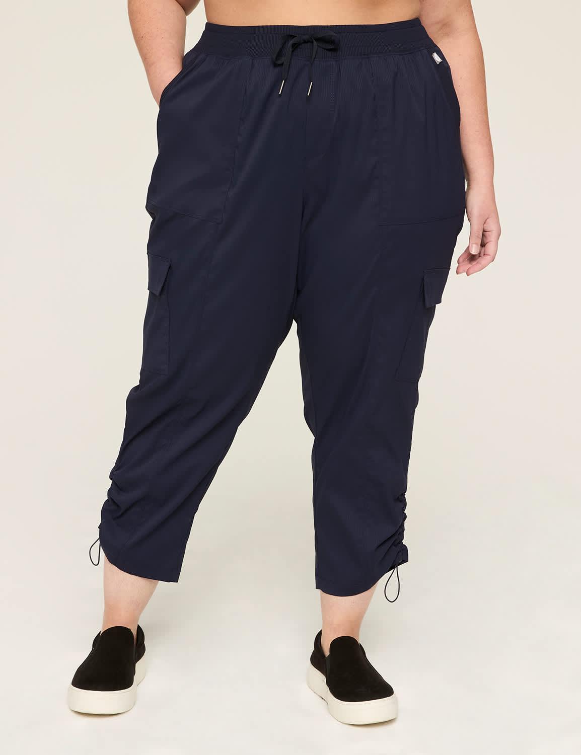 livi woven crop bungee-detail pant