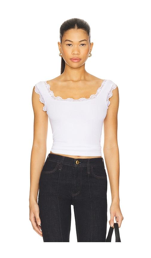 lna cassidy lace ribbed tank in white. - size l (also in s, m, xl)
