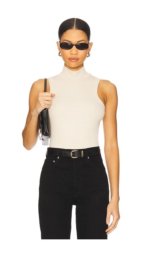 lna detra mockneck tank top in beige. - size l (also in m, s, xl)