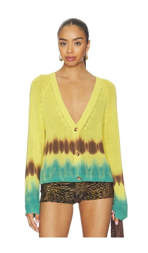 lna geena tye dye cardigan in yellow. - size l (also in s)