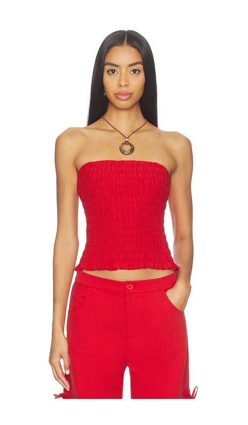 lna gigi tube top in red. - size l (also in s, xs, m, xl)