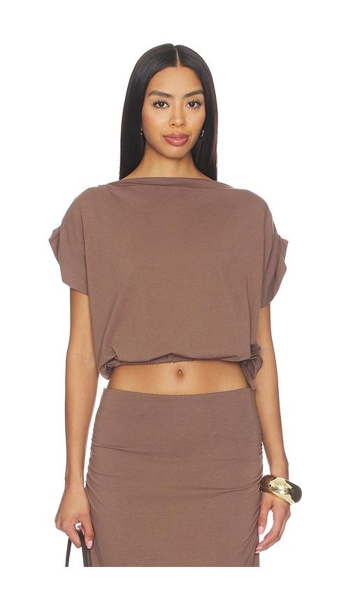 lna halina top in chocolate. - size l (also in s, xs, xl)