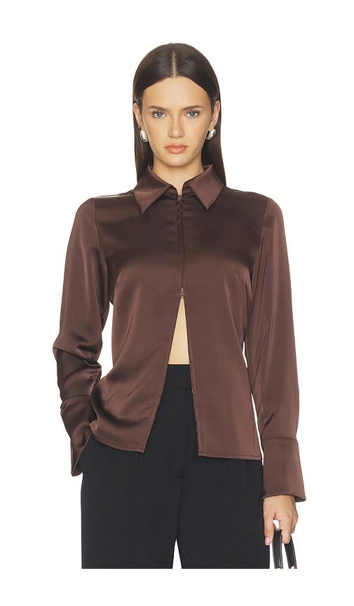 lna jude blouse in brown. - size l (also in m, s, xs)