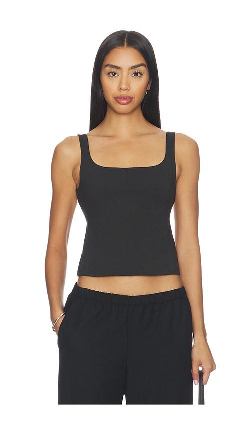 lna lynne spandex jersey tank in black. - size l (also in s, xs, m, xl)