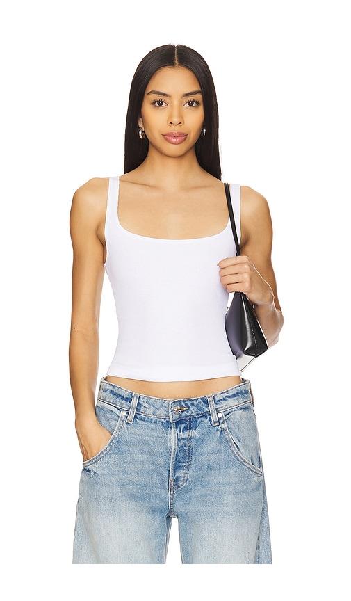 lna scoop ribbed tank in white. - size l (also in xl)