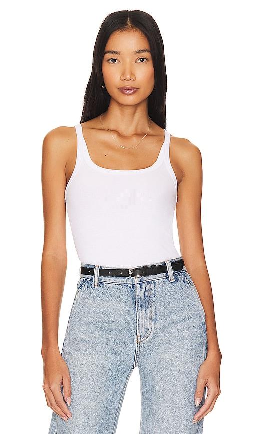 lna timeless ribbed tank in white. - size l (also in s, m, xl)