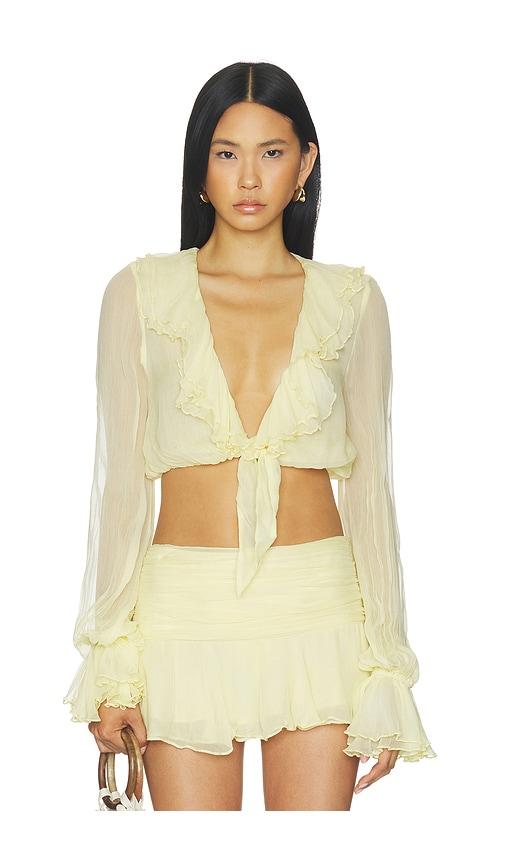 loba antonea tie top in yellow. - size m (also in s)