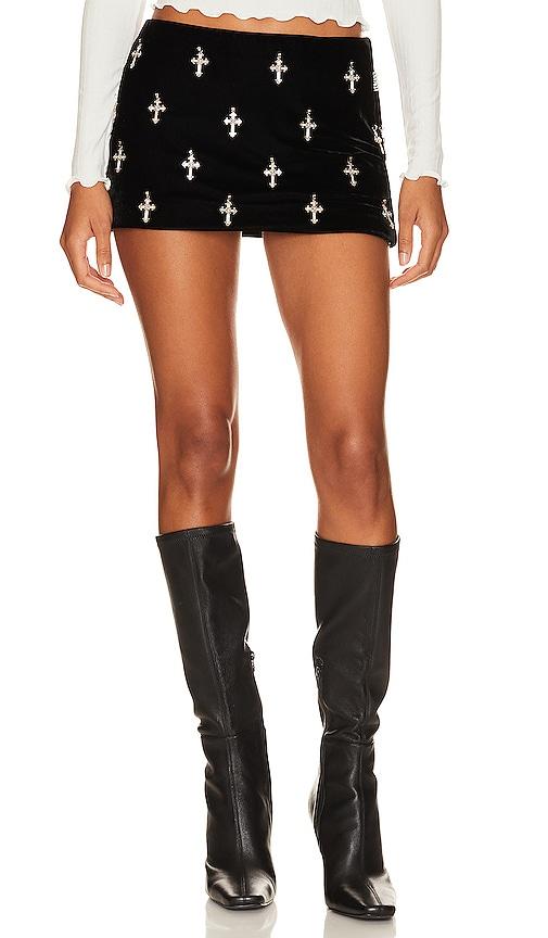loba antonia embellished mini skirt in black. - size s (also in xs)