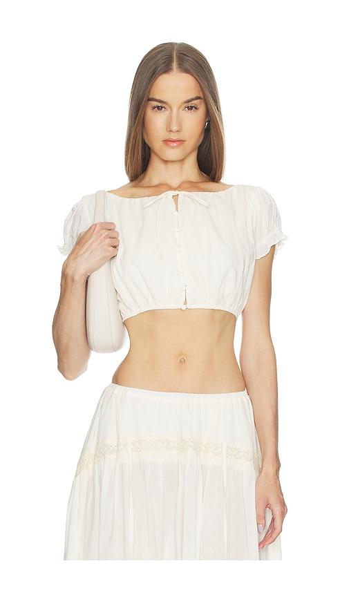loba cecilia crop top in ivory. - size l (also in xs, s, m, xl)