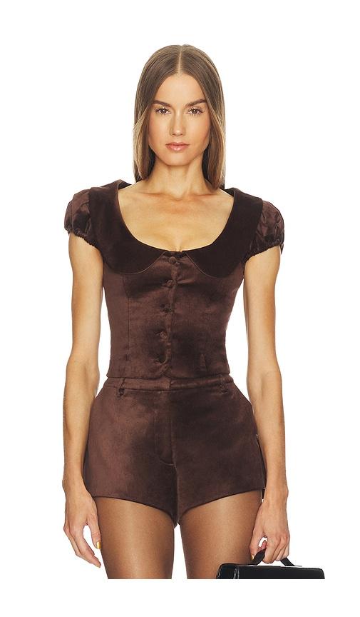 loba cherie top in brown. - size m (also in xxs, xs)