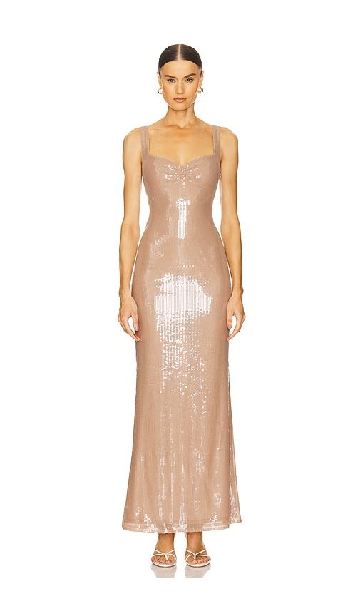 loba disa maxi dress in nude. - size l (also in xxs, xs)