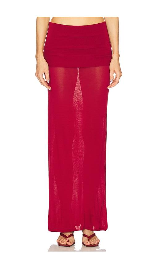 loba maya maxi skirt in burgundy. - size l (also in m, xs)